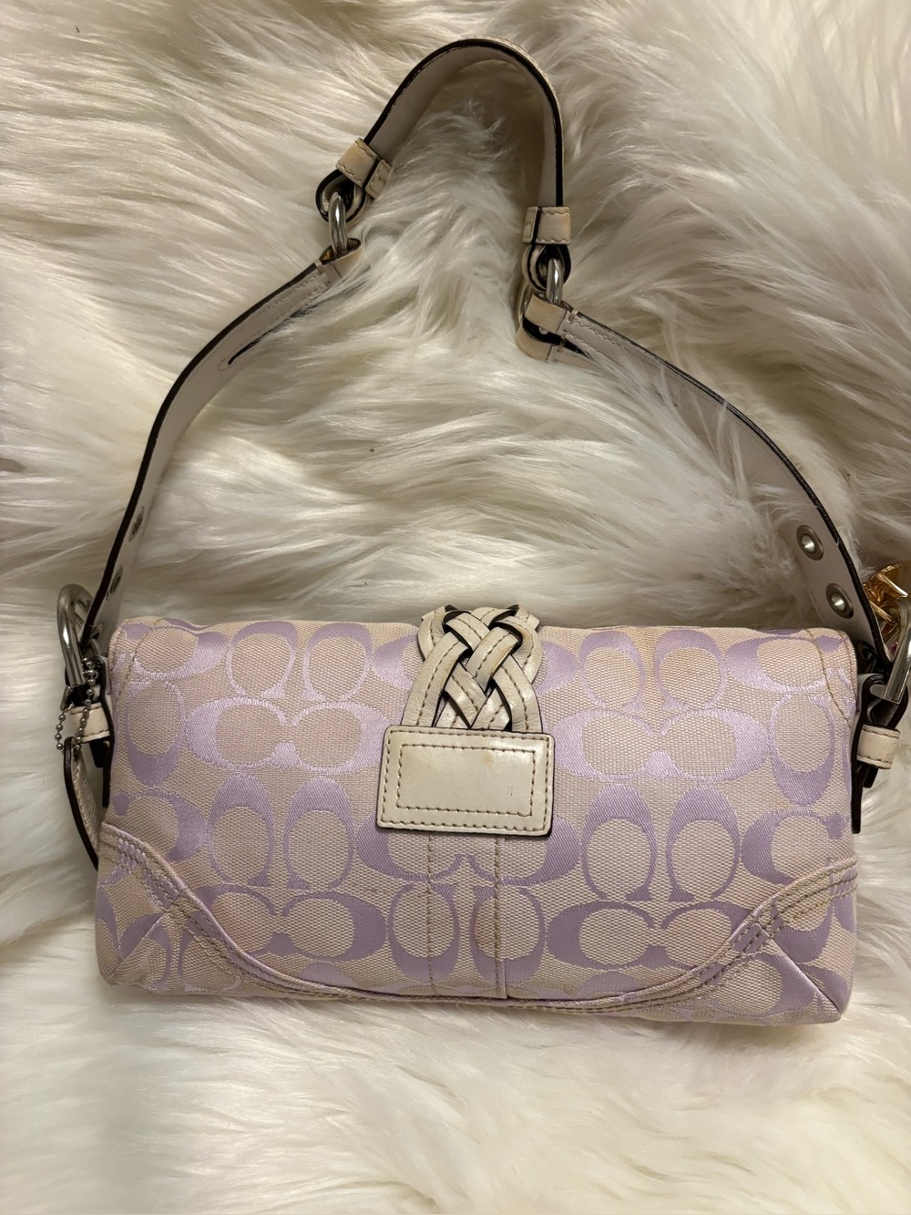 RARE COACH Y2K LILAC SOHO HAMPTON DEMI BAGUETTE M050-6280 - Picture 2 of 11